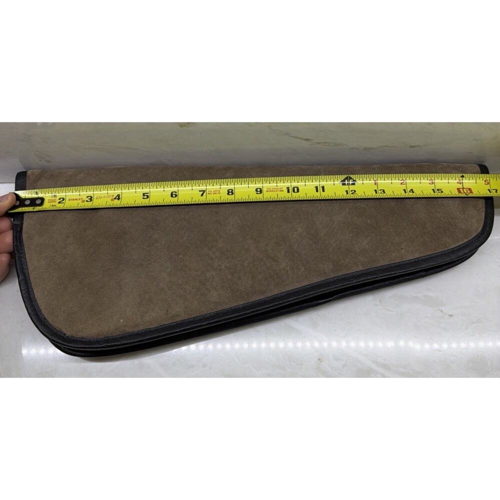 Vintage 17” Suede Leather Gun Carrying Case Blue Fleece Pistol Revolver Zipper - Picture 11 of 11